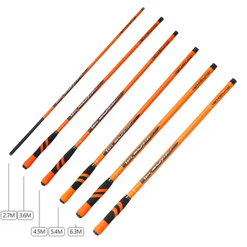 

JOSBY Carbon Fiber Fishing Rod Stream Hand Pole Feeder Hard Telescopic Travel Light Carp Portable 2.7M 3.6M 4.5M 5.4M 6.3M 7.2M