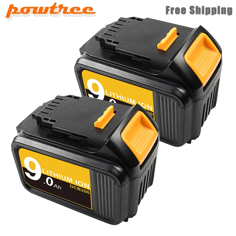 Powtree для DeWalt 18 в/20 в 9000 мАч аккумулятор электроинструментов сменные батареи DCB181