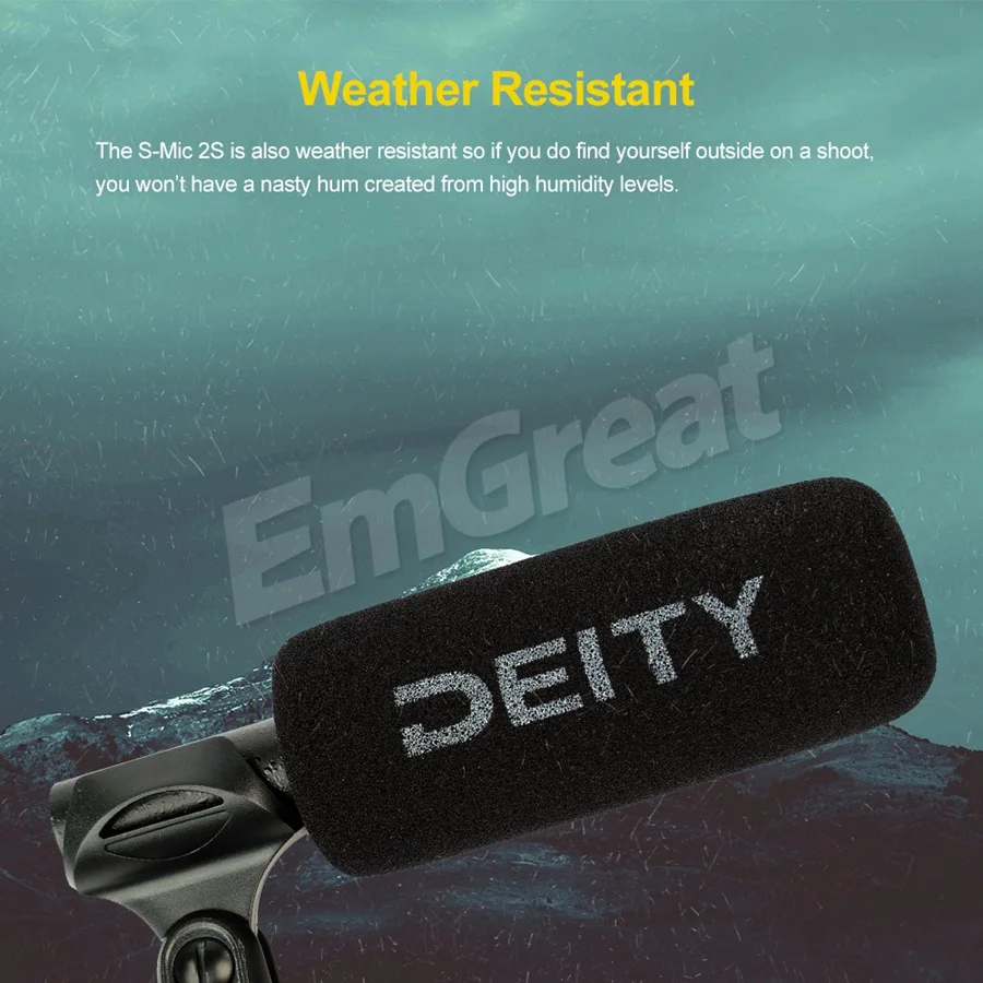 Deity S-Mic 2S дробовик микрофон Ультра низкий от оси окраска низкая присущая само-Шуму устойчивость к погодным условиям RF-помехи