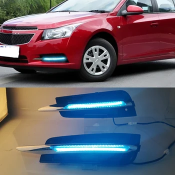 

CSCSNL 1 Pair DRL Daytime Running Light fog lamp cover with yellow turn signal For chevrolet cruze 2009 2010 2011 2012 2013 2014