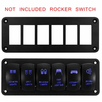 

6 Gang Rocker Switch Panel Holder Marine Metal Dash Board Parts Durable