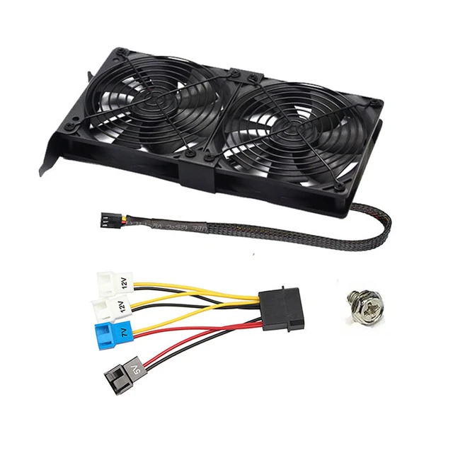 120mm Universal Vga Cooler 120mm Fans Ultra Desktop Computer Chassis Pci Graphics Card Double Fan Partner 12cm - & Cooling - AliExpress