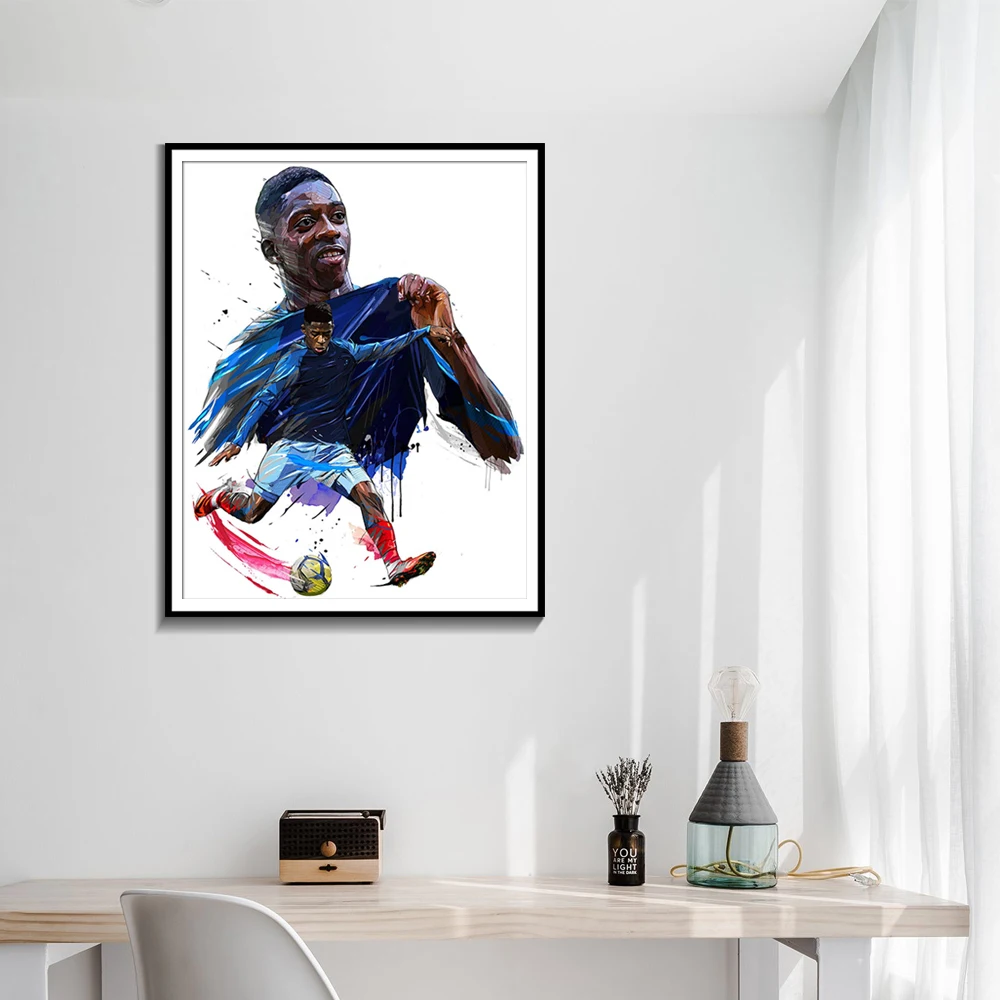Усман Дембеле Wall Art футбольная живопись футбольный клуб Барселона дома украшение
