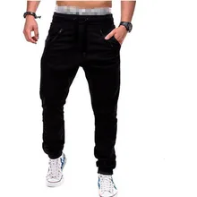 Новые мужские штаны размера плюс, джоггеры с карманами на молнии, спортивные штаны с завязками, повседневные длинные штаны для фитнеса