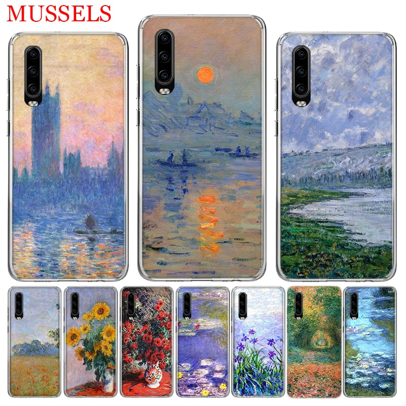 

Claude Monet Cover Phone Case for Huawei P30 P20 Mate 20 10 Pro P10 Lite P Smart + Plus 2019 Coque Shell Capa