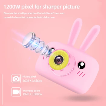 

Rabbit Ear Shape Children Camera Ultra-Mini High Definition Rechargeable Cartoon Toy Digital Camera Projection Video Camera