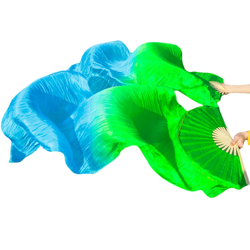 Высокое качество натуральный шелк/имитация шелка 1 Пара ручная работа женский танец живота шелк Длинные вентиляторы 24 цвета 180x90 см можно настроить - Цвет: Color10