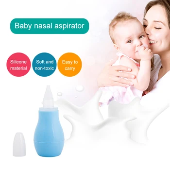 

Baby Nasal Aspirator Sucker Manual Silicone Suction Pump Nose Cleaning Tool YH-17