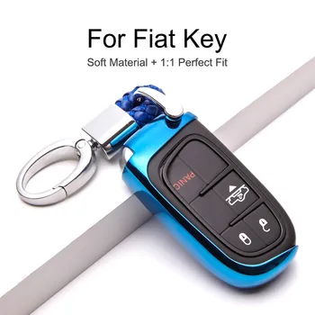 

TPU Smart Car Accessories Key Fob Cover Case for Fiat 500 Capa Chave Ducato Egea Tipo Punto Panda Stilo Keyring Chain Styling