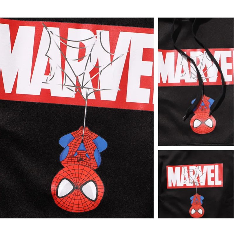Осень зима кофты с капюшоном "Marvel" Человек-паук мужские толстовки с капюшоном топы Повседневный мужской спортивный костюм брендовые пуловеры Мстители