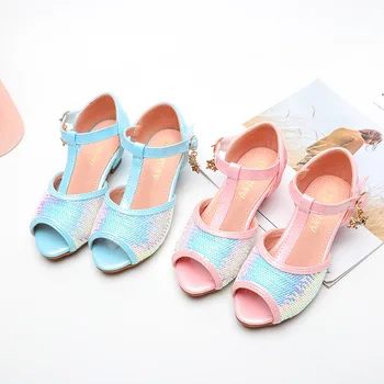 

Children's princess sandals sequin fish mouth girls sandals