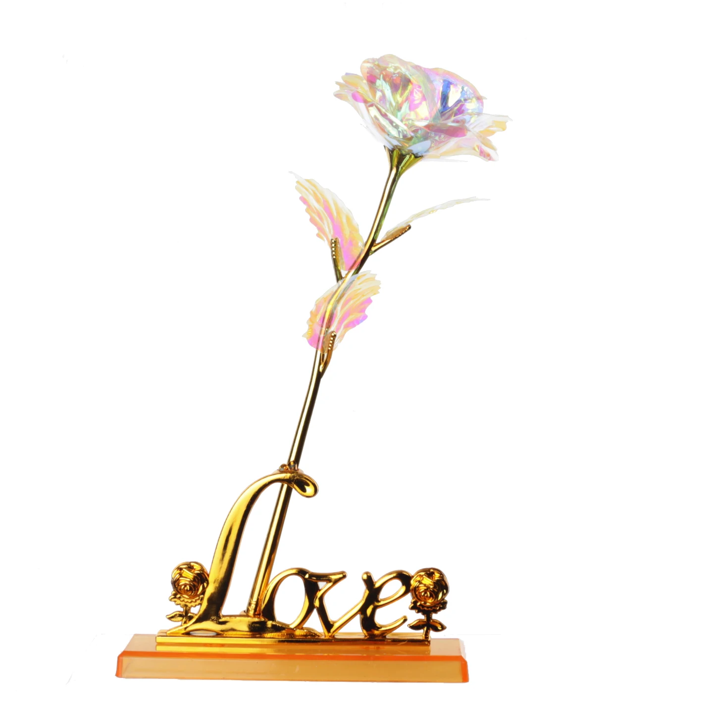 Красочные искусственные цветы с золотым покрытием из фольги, подарок на День святого Валентина для подруги, свадьбы, вечеринки, дома, Декоративные искусственные цветы