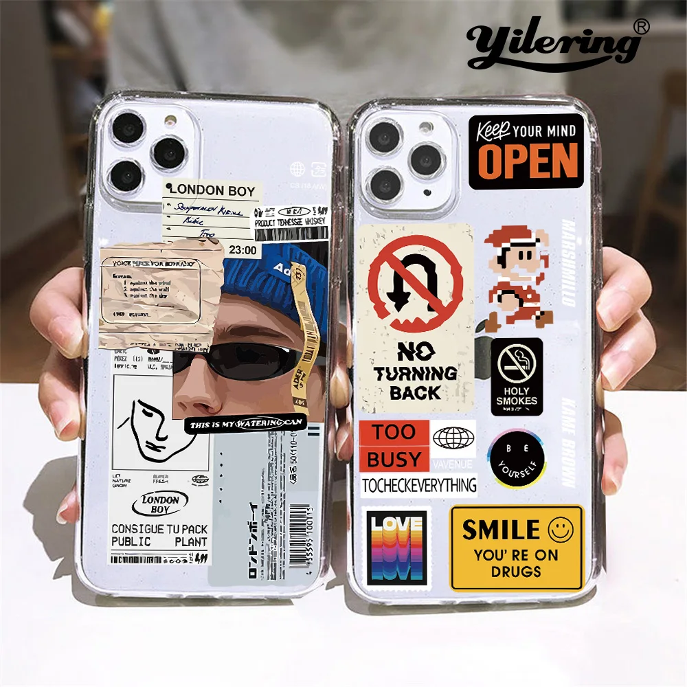 Чехол в стиле ретро наклеек со штрих-кодом для случая IPhone 12 Pro Max X XS XR 6 7 8 плюс 5S