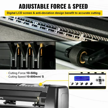SucceBuy 53Inch Vinyl Cutter Plotter Machine 1350mm Vinyl Cutting Plotter Signmaster LCD Screen for DIY Advertising Label Making 4