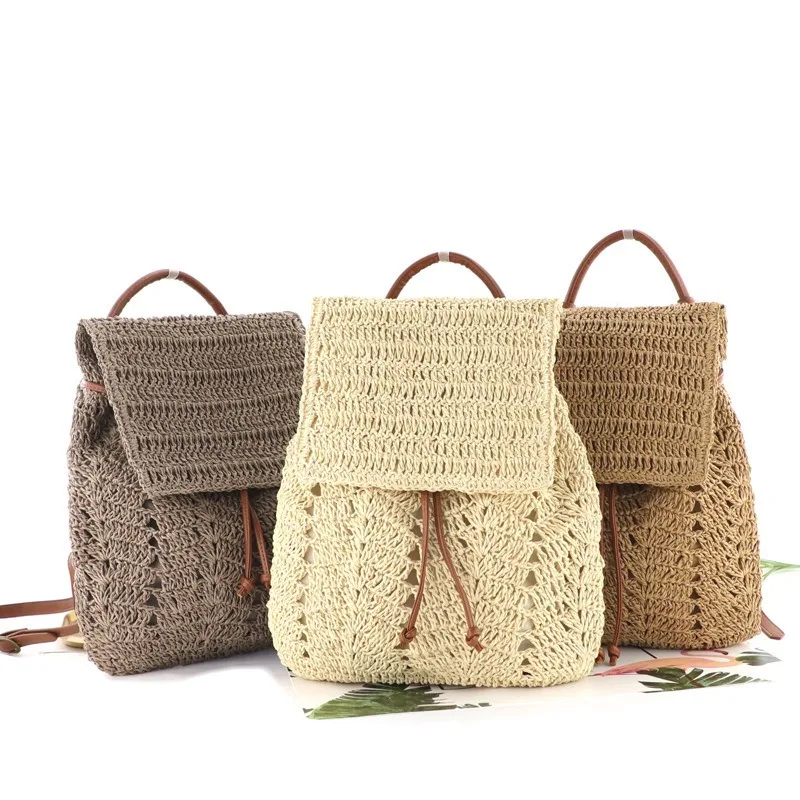 

Backpack New Multifunctional Fashion Woven Backpack Straw School Bag 2020 Beach Casual Women Travel Backpack Girl School Bag