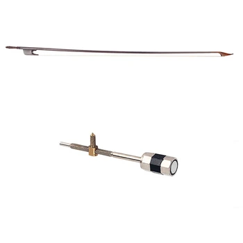

SEWS-1Pcs 4/4 Baroque Violin Bow for 4/4 Violin & 2Pcs Metal Cello Bow Frog Screw Stringed Instruments Accessories