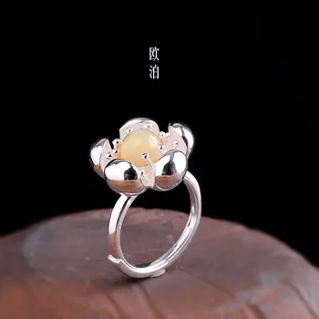 

2019 Sale Anel Feminino Fashion Accessories Wholesale S925 Pure Ornaments Ruili Women Flowers Natural Opal Ring Opening Design