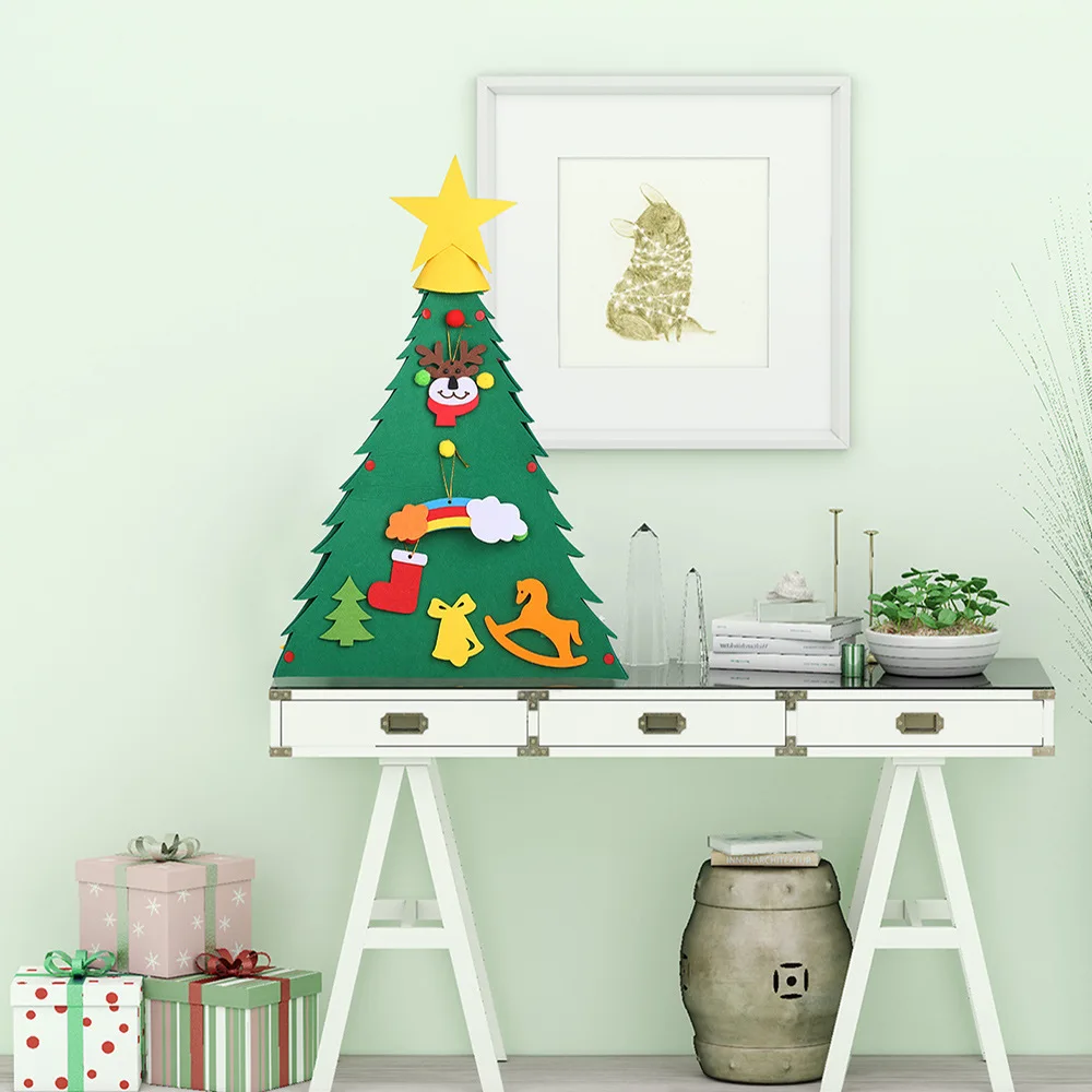 DIY 3D Войлок Рождественская елка детская игрушка Подарки искусственные Chtistmas дерево настенные подвесные украшения для украшения дома