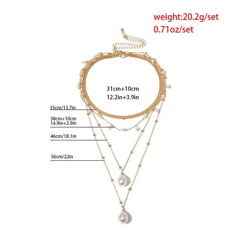 ZOSHI Bohemian Multi Layer Long Necklace for Women Imitation Pearl Choker Necklace Collars Statement Necklace Summer Jewelry