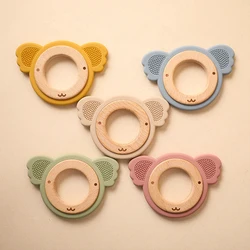 1 pçs produtos de cuidados orais bebê faia silicone dentição anel mordedor grau alimentício neonatal molar brinquedo mordedor pode diy chupeta corrente