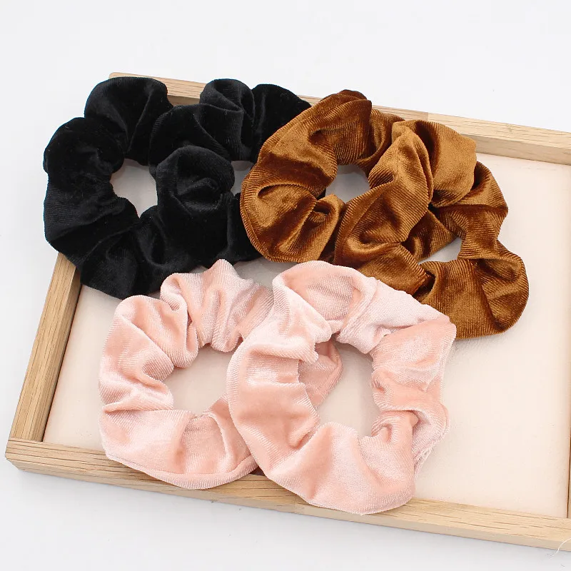 6pcs/lot Fashion Women Girls Silky Satin Hair Scrunchies Solid Stretch Elastic Hair Tie Simple Elegant Rubber Band Ponytail Tie