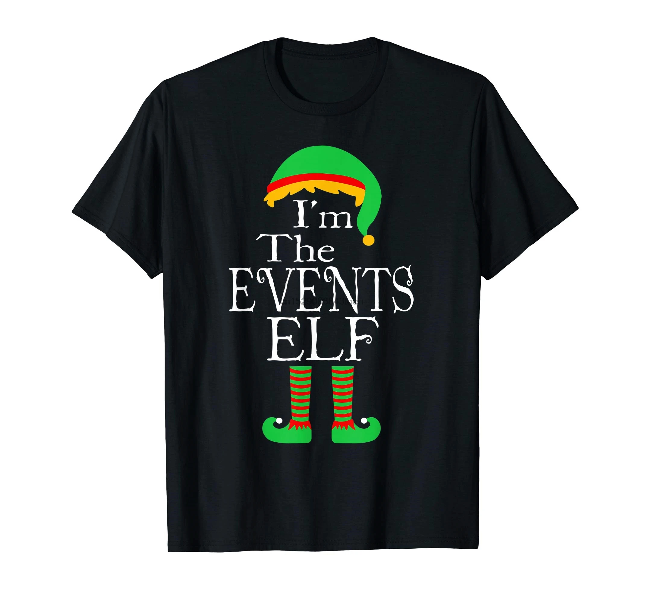 I'm The Evenst Elf Matching Family Group Funny Christmas Top T-Shirt-Men's T-Shirt-Black |