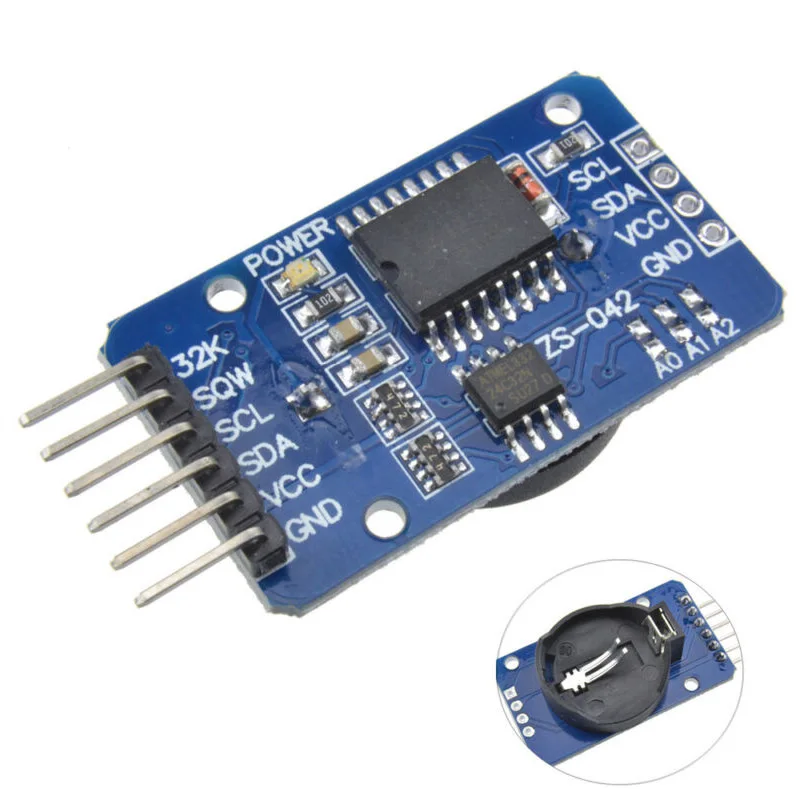 Для Arduino DS3231 ZS042 AT24C32 iic-модуль точность RTC часы реального времени памяти 3,3-5. 5 V Ferramenta