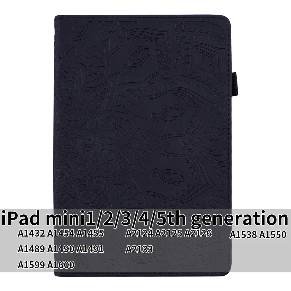 For ipad mini Black Ретро чехол для планшета для iPad air1 2 pro 9,7 mini pu кожаный чехол s Smart cover Авто спящий стенд функция поддержки для iPad mini3 4 5 - Цвет: For ipad mini Black