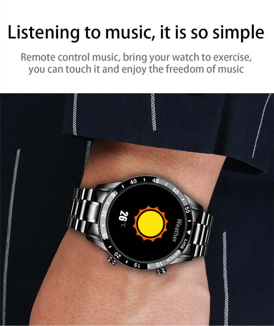 LIGE New Luxury Steel Band Bluetooth Call Smart Watch Men For Android iOS Phone Waterproof Sports Fitness Tracker Smartwatch