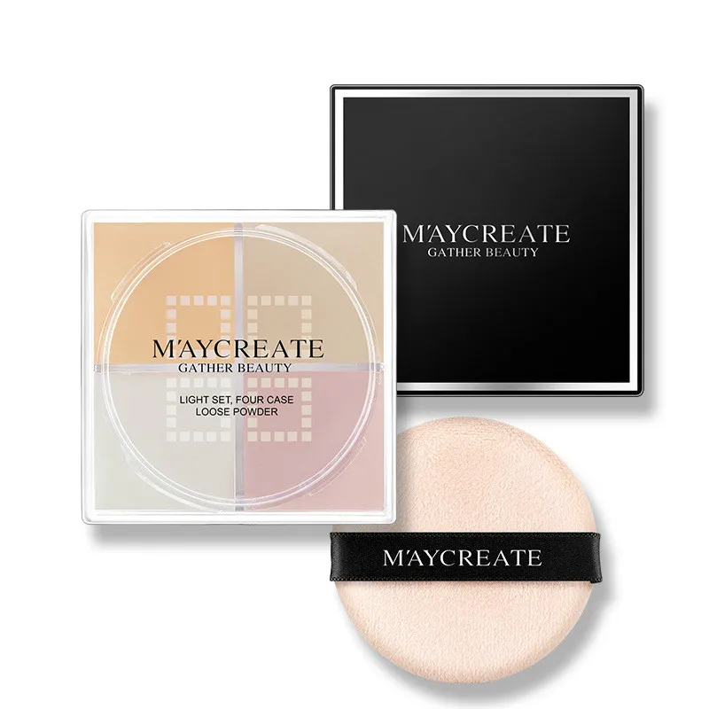 

Face Makeup Oil Control Concealer Palette Dry Pressed Powder Bronzers Whitening Finishing Powder 4 Colors Lasting