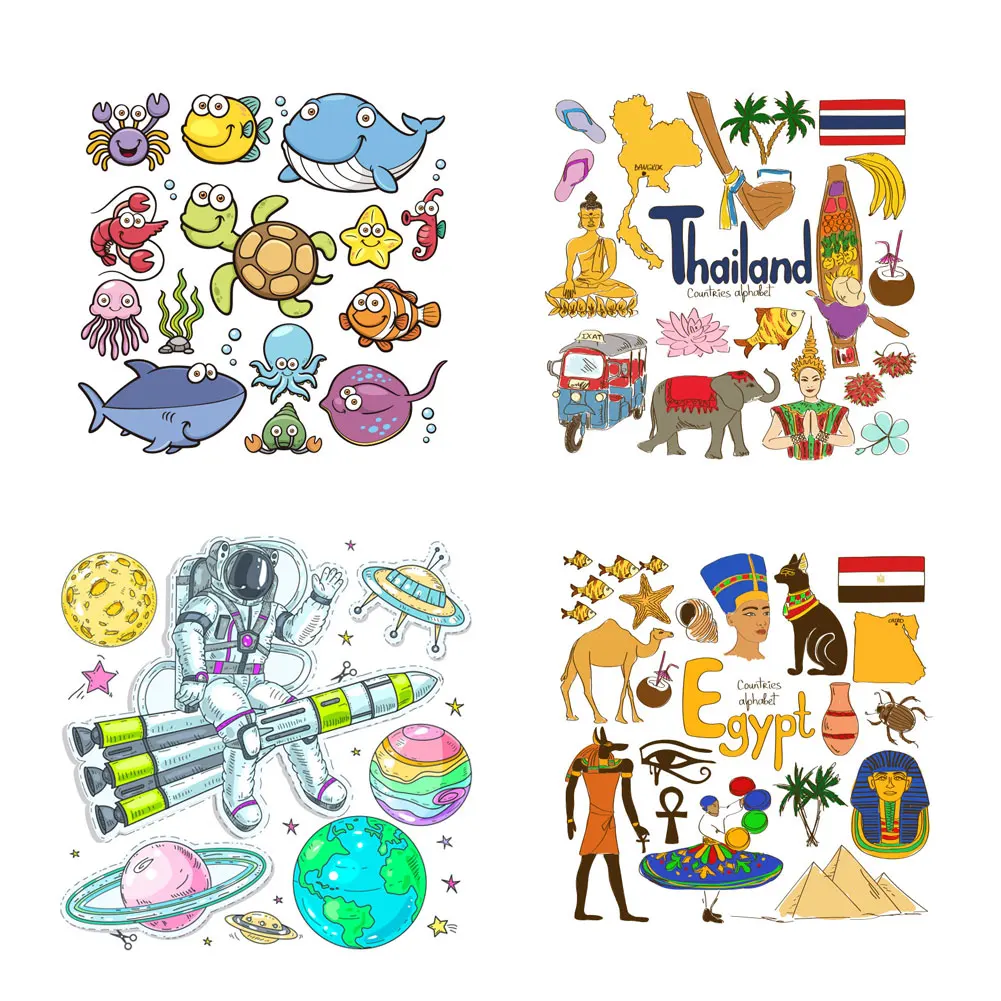 Наклейки ZOTOONE с мультяшными животными для железной переводной одежды аксессуары