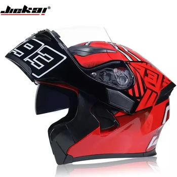 

New Arrival 2020 JIEKAI flip up double lens motorcycle helmet removable and washable liner Aerodynamic design modular helmet