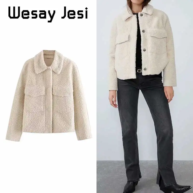 

2019 Autumn winter jacket casaco feminino jaqueta feminina england vintage oversize Fleece patchwork bomber jacket women tops