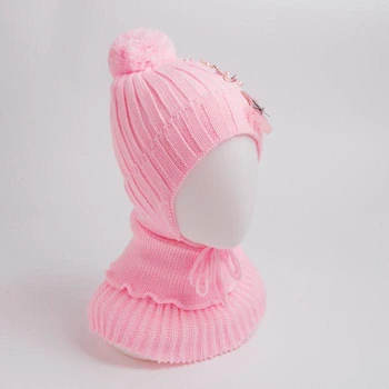 

Set (hat, snood) for girls, color light pink, size 44-47 cm (1, 5-3 years)