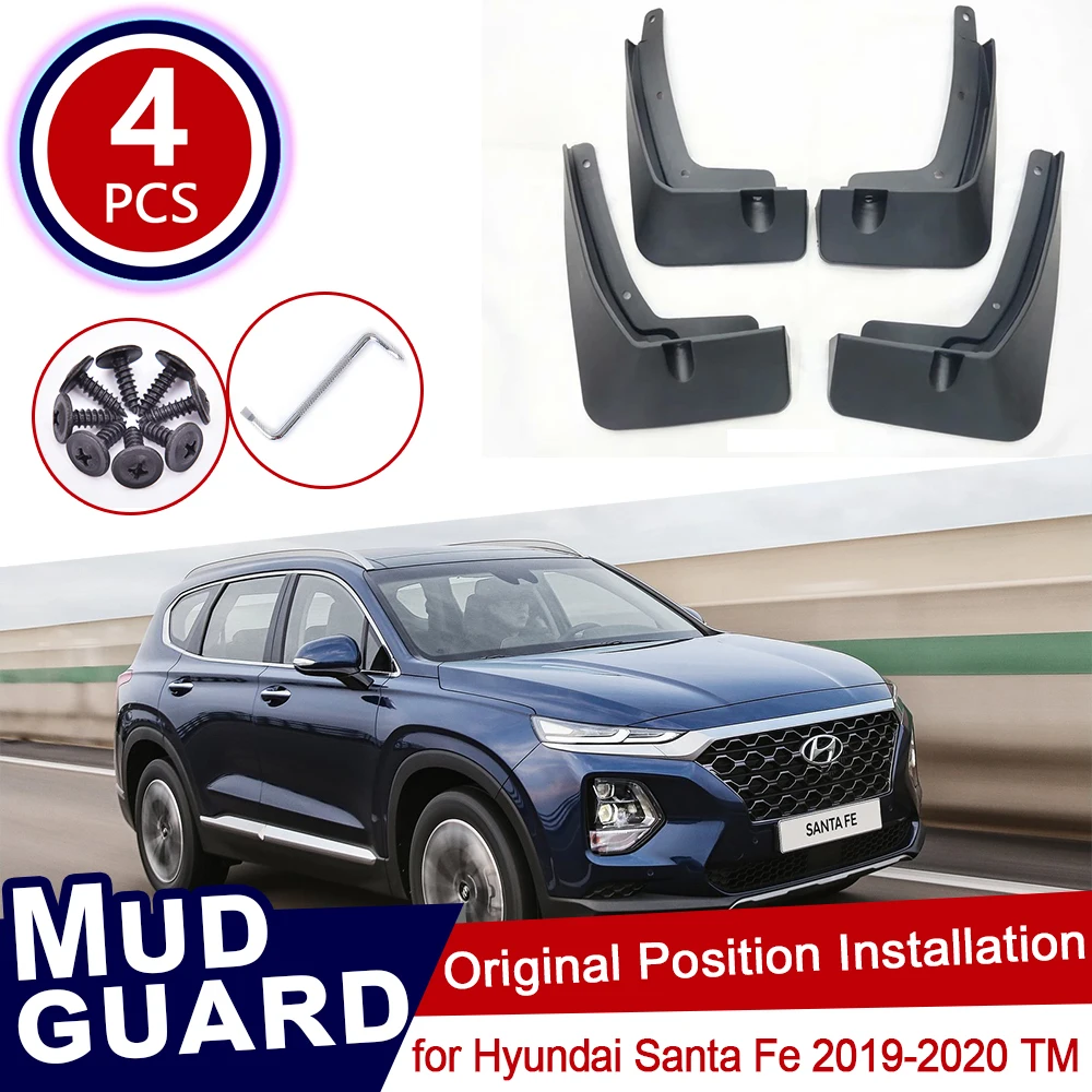 Брызговики для Hyundai Santa Fe 2019 ~ 2020 TM передние и задние брызговики|Наклейки на