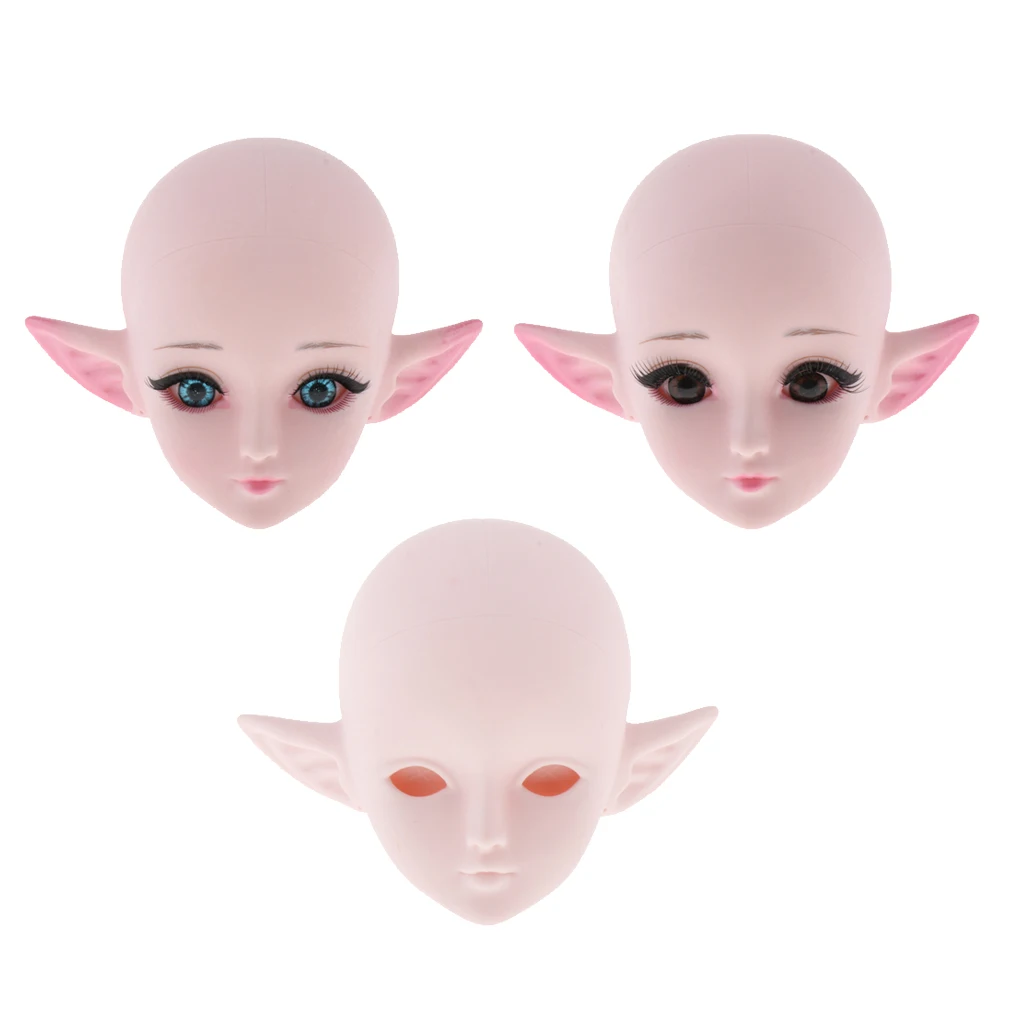 24" Girl Doll Head Model Body Part without Hair for 1/3 BJD Doll White Skin 