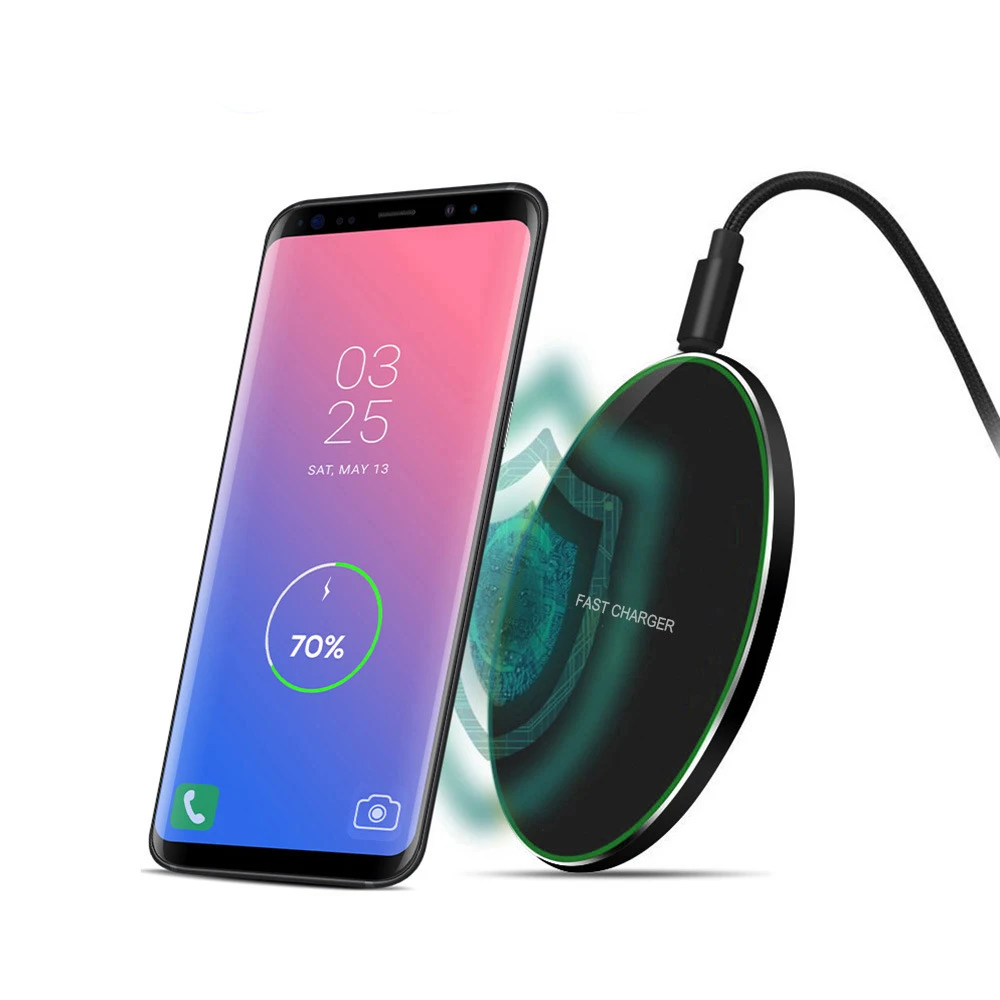 Быстрое беспроводное зарядное устройство Qi 7,5 Вт/10 Вт/15 Вт для iPhone XS Max X 8 XR samsung S10 S9 Note 9 huawei P30 Xiaomi Mi 9 QC3.0