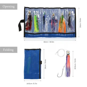 

6pcs 16.5cm Octopus Squid Skirt Lure Bait Hoochies Saltwater Fishing Lures Saltwater Soft Fishing Lures