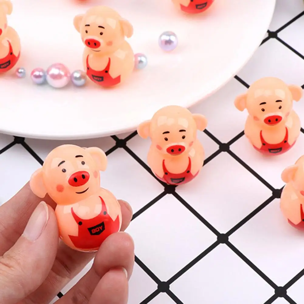 5Pcs Cute Pig Tumbler Toy Party Bag Filler Favors Gift Kids Education Toy Gadget 2