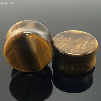

Leosoxs 2pcs New Tiger Eye Stone Solid Ear Expander Stone Ear Expander Human Body Piercing Rod EAR TUNNEL Hot Sale