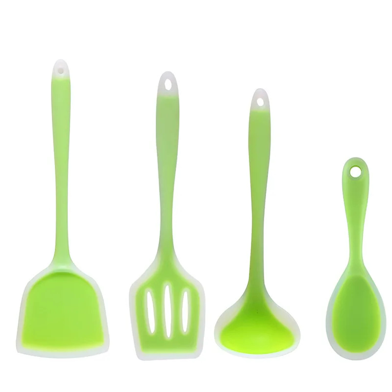 4pcs Silicone Kitchen Cooking Tools Silicone Utensils Set Spatula Soup Spoon Non-stick Shovel