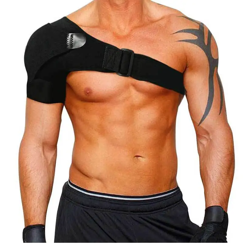 

Tourmaline Single Shoulder Brace Support Strap Wraps Magnetic Self Heating Therapy Pain Relief Shoulder Protection Bandage Black