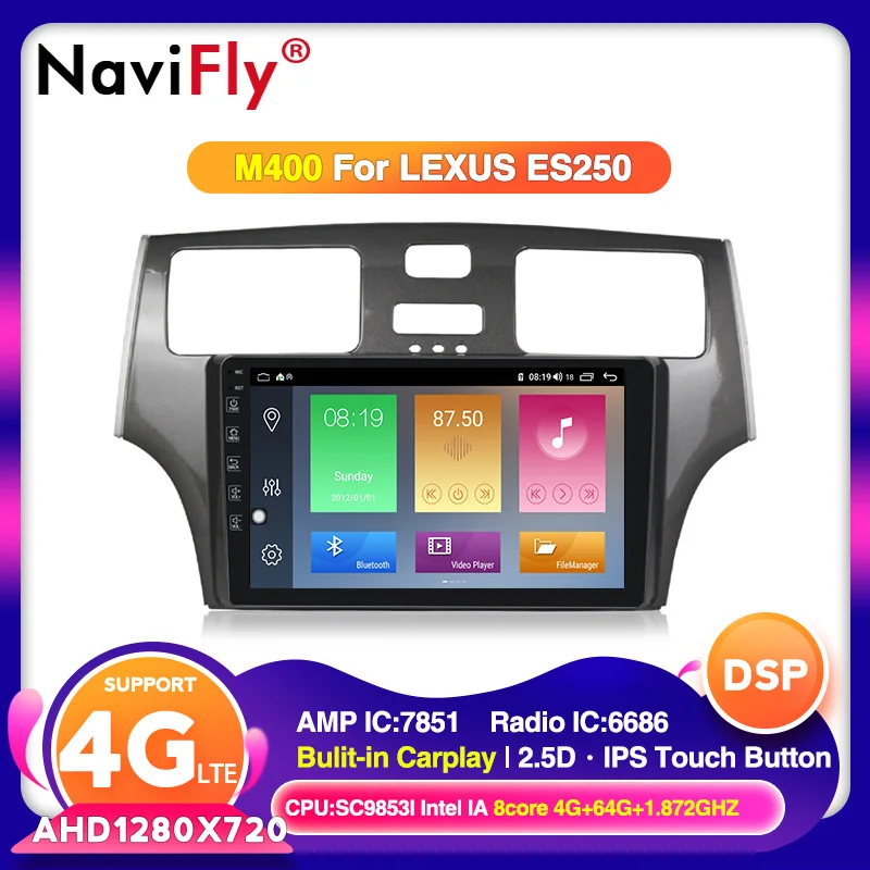 8-ядерный 4G LTE Android 10 IPS DSP + 64G для Lexus ES250 ES300 ES330 автомобильный радиоприемник с