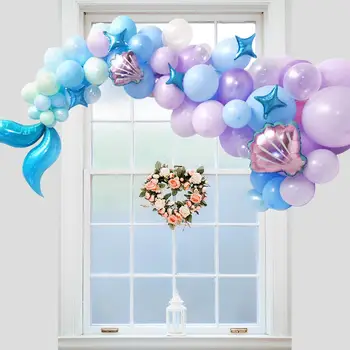 

78pcs Mermaid Balloon Arch 1 Set Mermaid Tail Balloon Little Mermaid Party Decoration Supplies Wedding Girl Birthday Party Decor