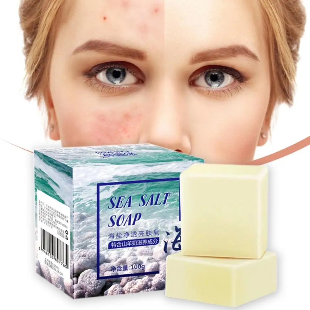 Sea Salt Soap Marine Mineral Refreshing Acne Treatment Moisturizing Facial Soap For All Skin Types Natural Sea Salt Soap