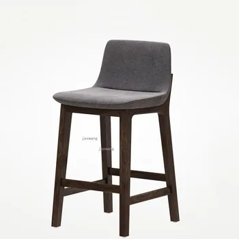

Nordic Bar Chair Modern Furniture Living Room Home Solid Wood Stool Leisure High Chair Light Luxury The Bar Chair
