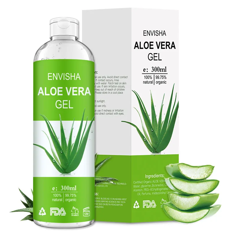 ENVISHA Aloe Vera Gel Soothing Moisturizing Hyaluronic Acid Sunburn Repairing Treatment Skin Care Face Body Cream Antipruritic