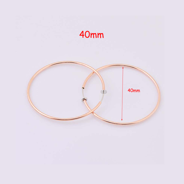 Diameter 2/4/6cm Ear Clips Rings Punk Women Non-Pierced Hoop Earrings Houndstooth Goth Fake Clip-On Circle Earrings Jewelry