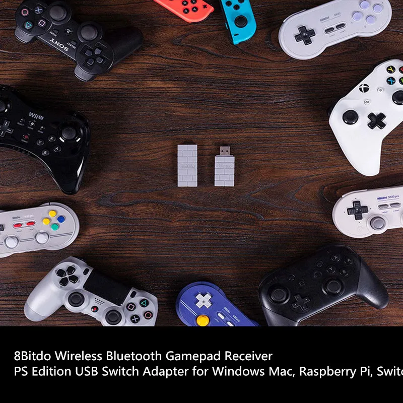 8Bitdo беспроводной usb-приемник Bluetooth геймпад приемник PS Edition переключатель Адаптер для Windows Mac, Raspberry Pi, переключатель