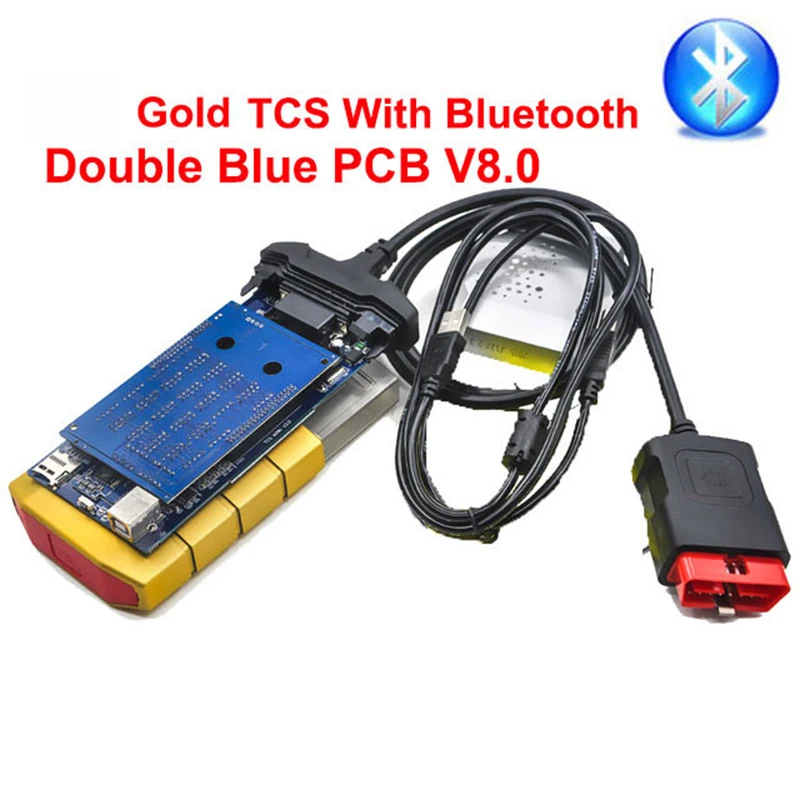 

Gold color VD tcs with bluetooth new vci for delphis vd ds150 ds150e diagnostic car truck diagnostic tool obd2 scanner tool